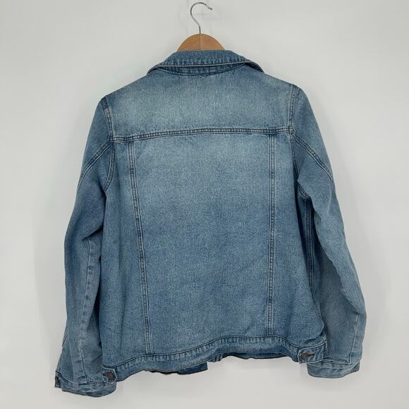 Thread & Supply Women’s Large Denim Jacket – Sherpa Flannel Lined – Casual - Picture 4 of 6
